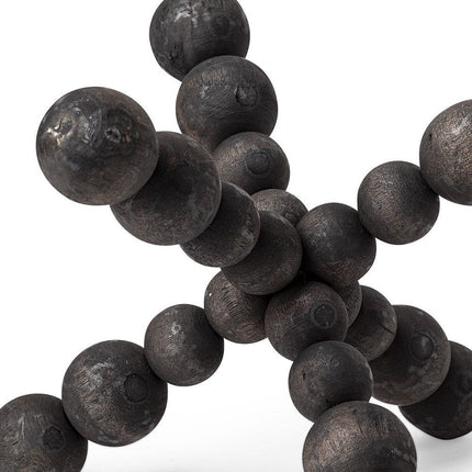 9" Black Beaded Wooden Decorative Jack Tabletop Sculpture HomeRoots