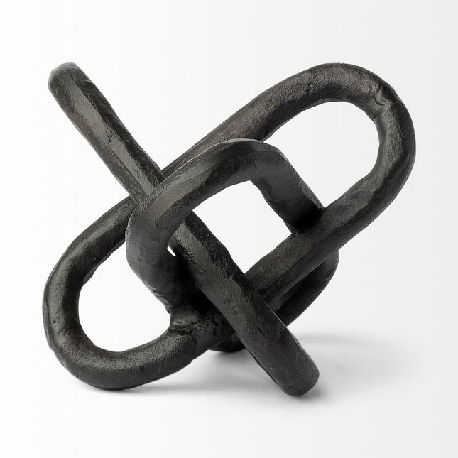 Petite Black Metal Chain Link Sculpture HomeRoots