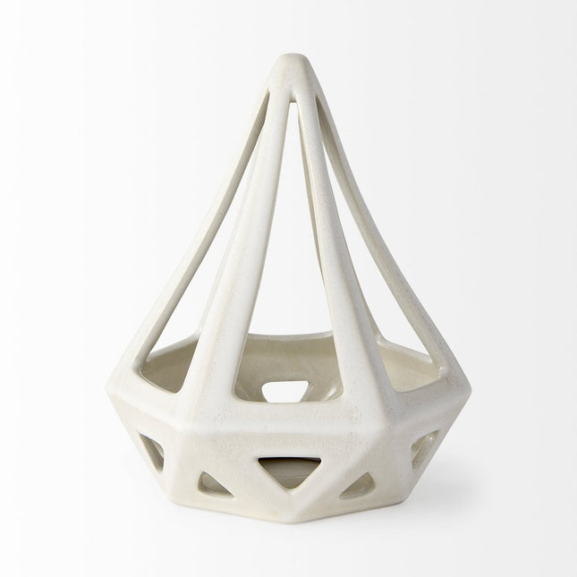 9" White Stainless Steel Tabletop Sculpture HomeRoots