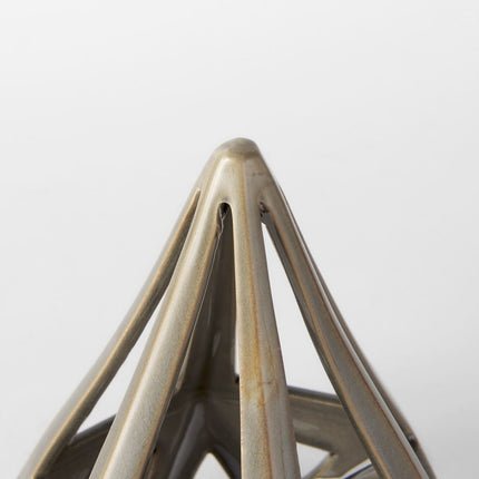 Khaki Crackle Glaze Ceramic Conical Sculpture HomeRoots
