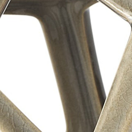 Khaki Crackle Glaze Ceramic Geometric Sculpture HomeRoots