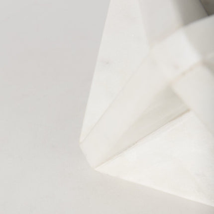 White Marble Geometric Square Sculpture HomeRoots