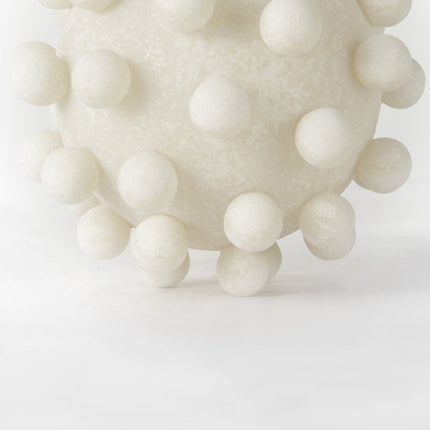 6" Ivory Resin Knobby Nubs Orb Tabletop Sculpture HomeRoots