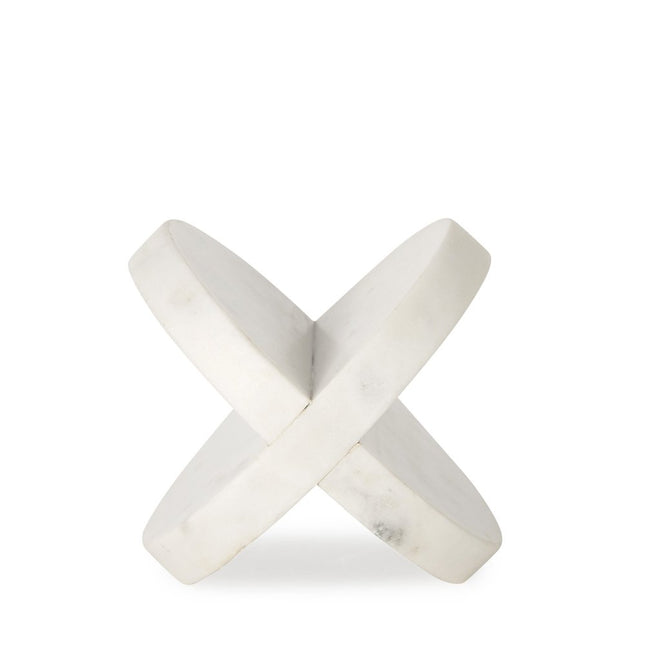 Petite White Marble Circular Sculpture HomeRoots
