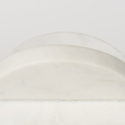 Petite White Marble Circular Sculpture HomeRoots