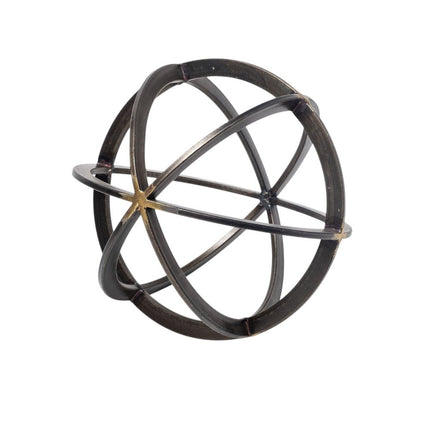 9" Black Metal Round Tabletop Sculpture HomeRoots