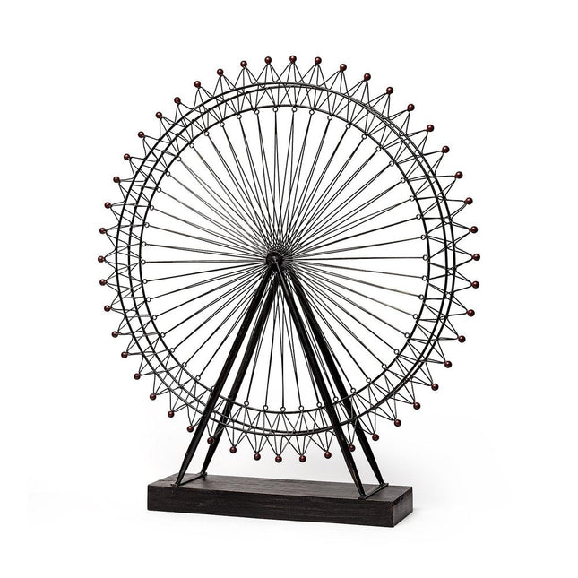 Metal And Wood London Eye Moveable Sculpture HomeRoots