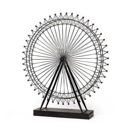 Metal And Wood London Eye Moveable Sculpture HomeRoots