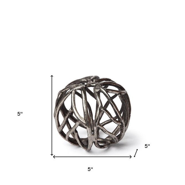 Petite Silver Metal Tree Branch Sculpture HomeRoots