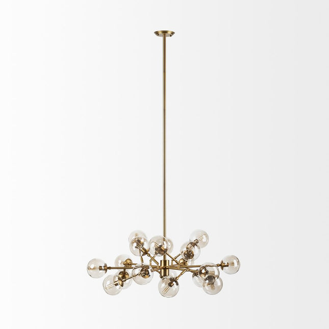 Gold Sputnik Style Eighteen Bulb Dimmable Chandelier HomeRoots