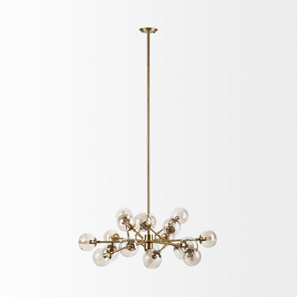 Gold Sputnik Style Eighteen Bulb Dimmable Chandelier HomeRoots