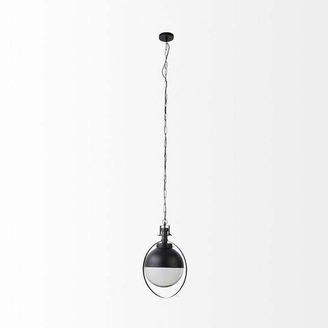 Black Metal Sphere Pendant Hanging Light HomeRoots