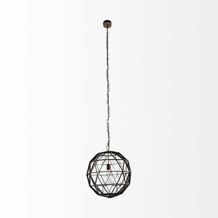Black Metal Geometric Globe Hanging Light HomeRoots