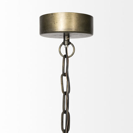 Rustic Gold Tone Metal Dome Hanging Light HomeRoots