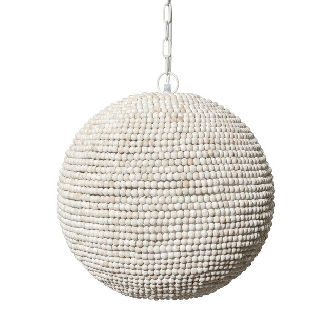 Whitewash Beaded Ball Hanging Pendent Light HomeRoots