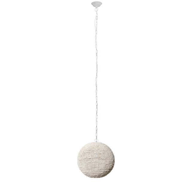 Whitewash Beaded Ball Hanging Pendent Light HomeRoots