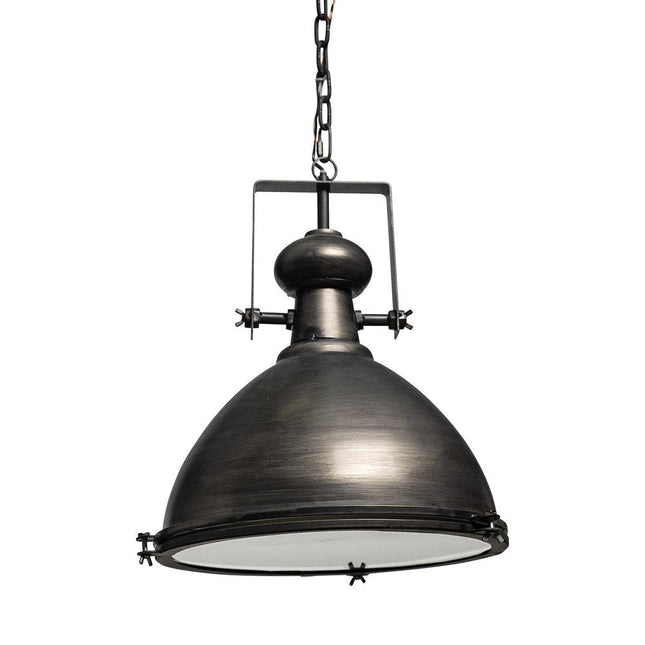 Industrial Gray Metal Hanging Pendant Light HomeRoots