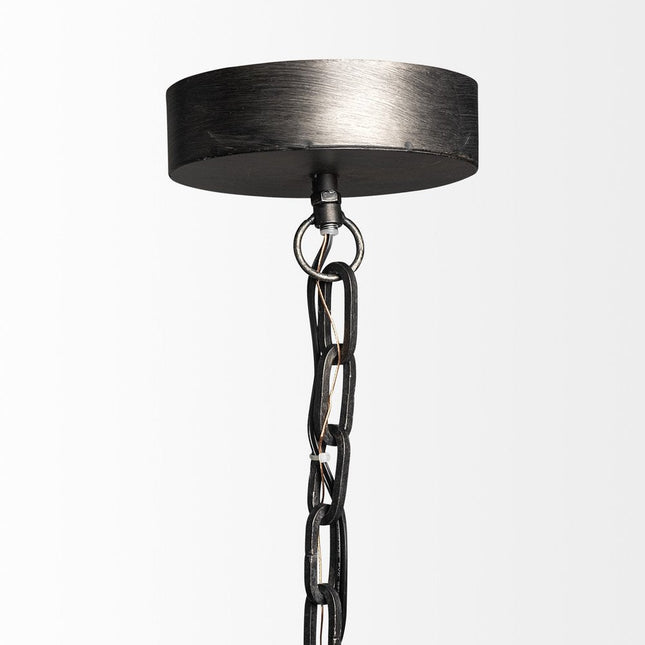 Industrial Gray Metal Hanging Pendant Light HomeRoots