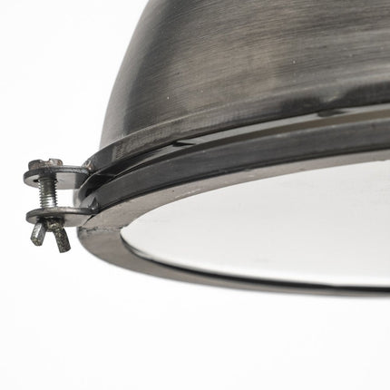 Industrial Gray Metal Hanging Pendant Light HomeRoots