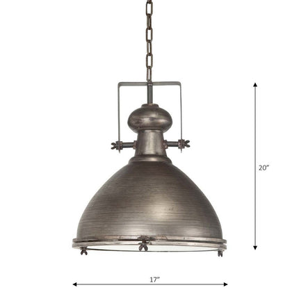 Industrial Gray Metal Hanging Pendant Light HomeRoots