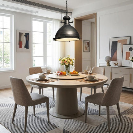 Industrial Gray Metal Hanging Pendant Light HomeRoots
