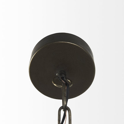 Antiqued Black Metal Hanging Industrial Caged Pendent Light HomeRoots
