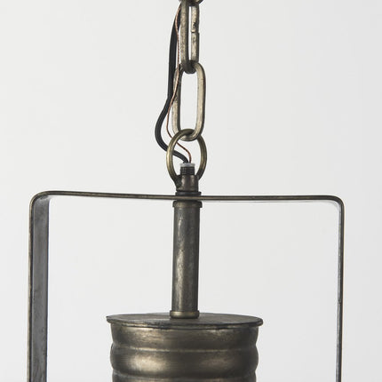 Antiqued Black Metal Hanging Industrial Caged Pendent Light HomeRoots