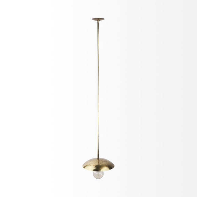 Hammered Gold Metal Hanging Pendant Light HomeRoots