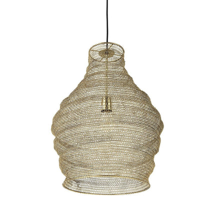 Gold Metal Wire Mesh Hanging Pendant Light HomeRoots
