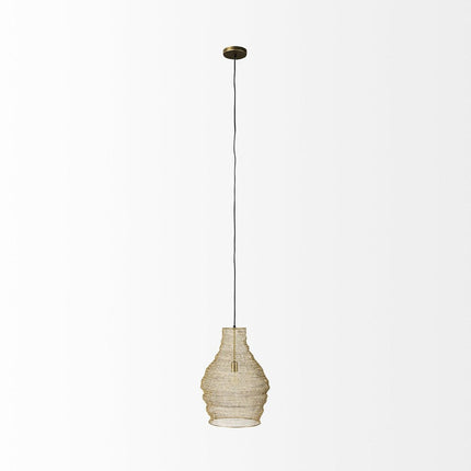 Gold Metal Wire Mesh Hanging Pendant Light HomeRoots