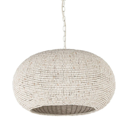 Whitewash Beaded Hanging Chandelier HomeRoots