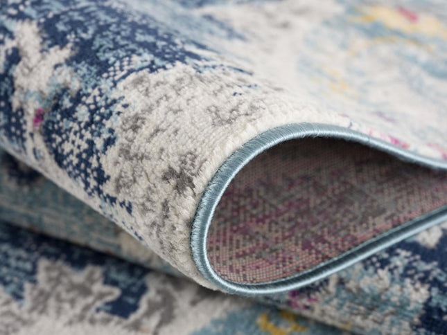 9' X 13' Blue Distressed Medallion Area Rug HomeRoots