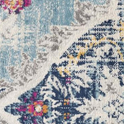 9' X 13' Blue Distressed Medallion Area Rug HomeRoots