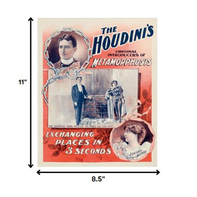 The Houdini's Metamorphosis Vintage Magic Unframed Print Wall Art HomeRoots
