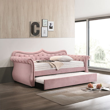 ACME 39420 Adkins Daybed & Trundle, Pink Velvet ACME Furniture