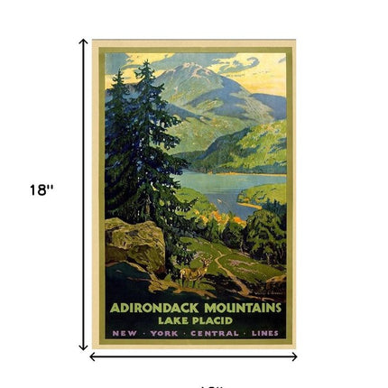 12" X 18" Vintage 1920S Adirondack Mountains Wall Art HomeRoots