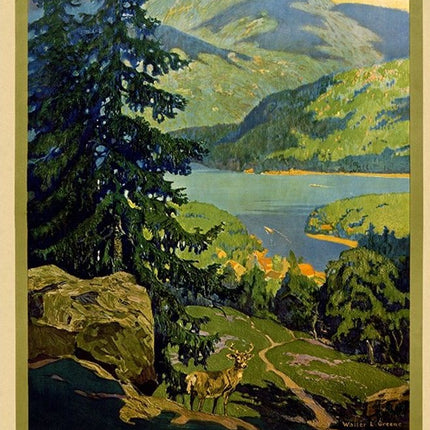 12" X 18" Vintage 1920S Adirondack Mountains Wall Art HomeRoots