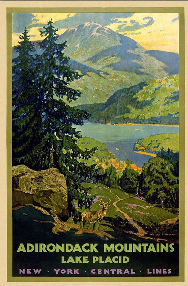 12" X 18" Vintage 1920S Adirondack Mountains Wall Art HomeRoots