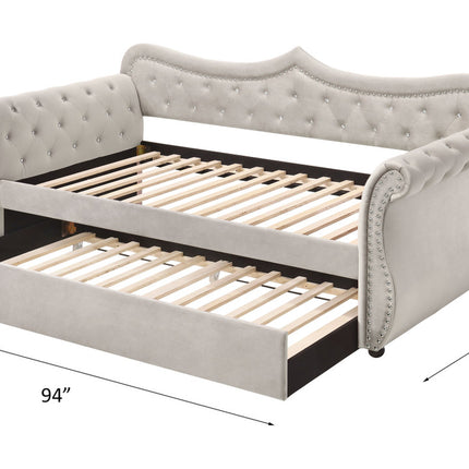 ACME 39430 Adkins Daybed & Trundle, Beige Fabric