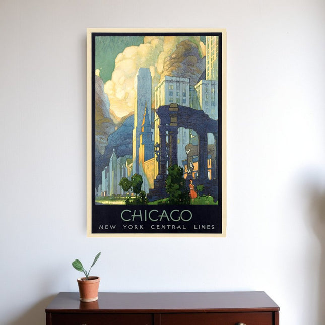 Vintage 1929 Chicago Michigan Ave Travel Unframed Print Wall Art HomeRoots