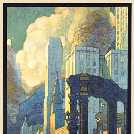 Vintage 1929 Chicago Michigan Ave Travel Unframed Print Wall Art HomeRoots