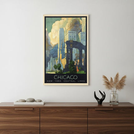 Vintage 1929 Chicago Michigan Ave Travel Unframed Print Wall Art HomeRoots