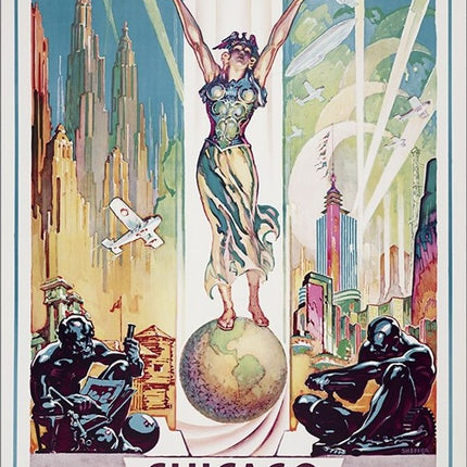 12" x 18" Vintage 1933 Chicago Worlds Fair Wall Art HomeRoots