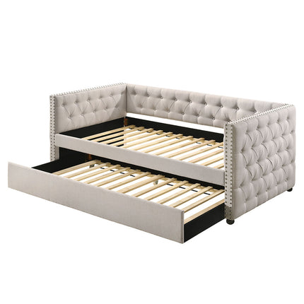 ACME 39440 Romona Twin Daybed & Trundle, Beige Fabric