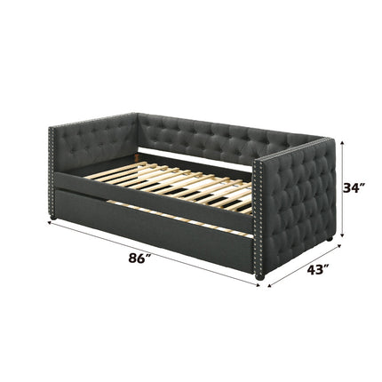 ACME 39450 Romona Twin Daybed & Trundle, Gray Fabric