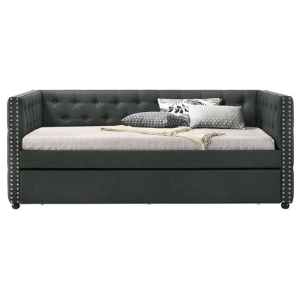 ACME 39455 Romona Full Daybed & Twin Trundle, Gray Fabric