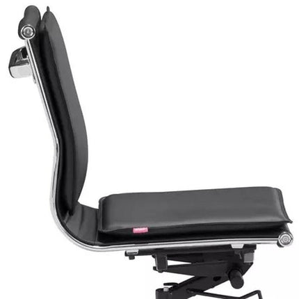 Black and Silver Adjustable Swivel Faux Leather Rolling Executive Office Chair HomeRoots