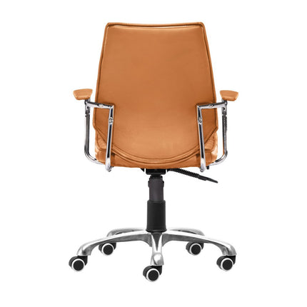 Orange and Silver Adjustable Swivel Faux Leather Rolling Executive Office Chair HomeRoots