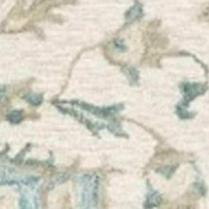 9' X 12' Turquoise and Cream Medallion Area Rug HomeRoots