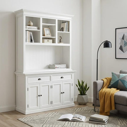 White Solid Wood Adjustable Two Tier Bookcase HomeRoots